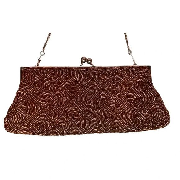 Vintage Rust Clutch with Chain Strap - Picture 2 of 4